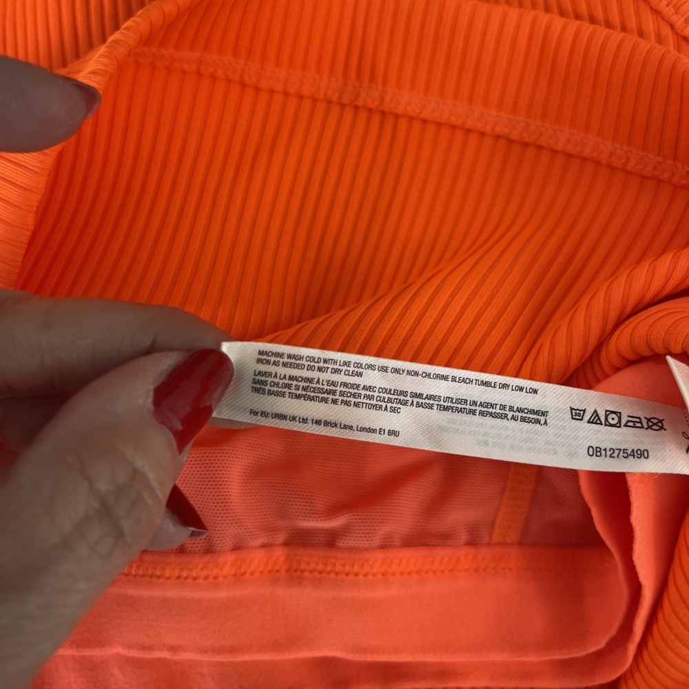 Free People Neon Orange Ribbed Cropped Tank - Picture 9 of 10